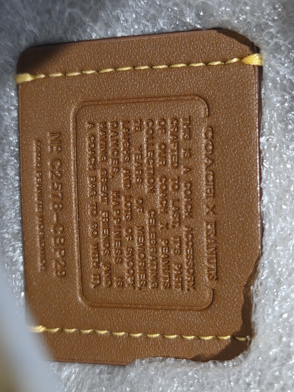 Coach x Peanuts Beige Leather Wristlet - "Happiness" Graphic - Picture 7 of 8
